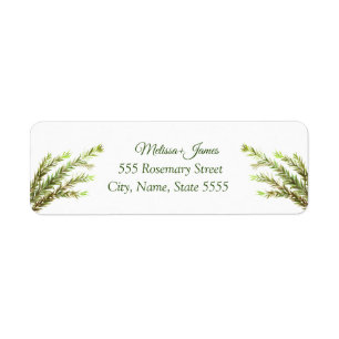 Botanical Greenery Rosemary Wedding Return Label