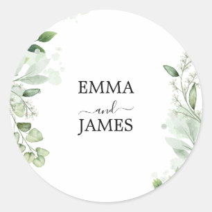 Botanical Greenery Round Sticker