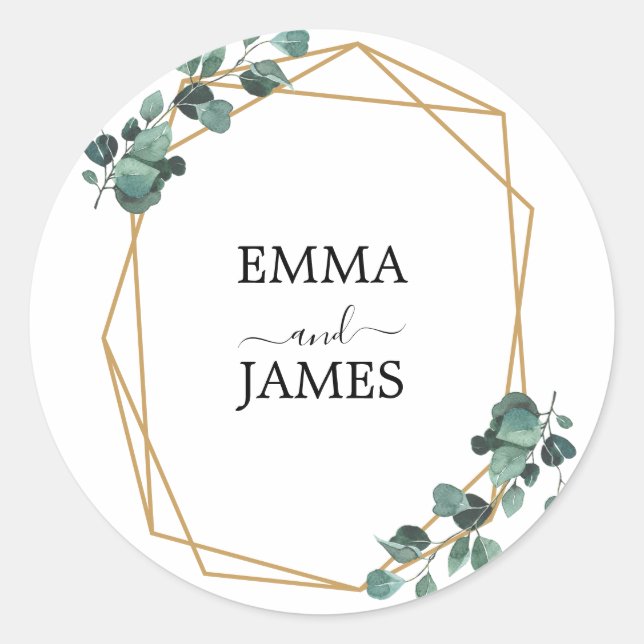 Botanical Greenery Round Sticker (Front)