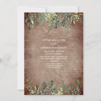 Botanical Greenery Rustic Brick Wedding