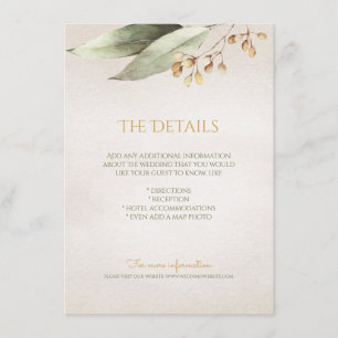 Botanical greenery vintage rustic detail card