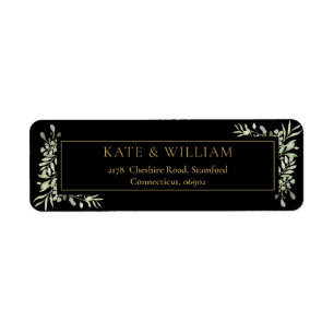 Botanical Greenery Watercolour Foliage Address