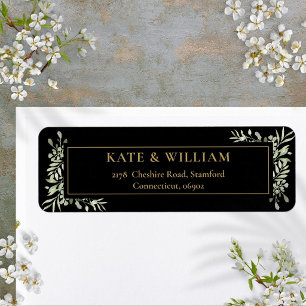Botanical Greenery Watercolour Leaves Address