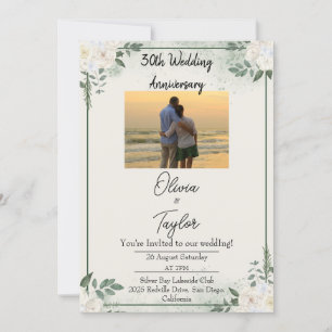 Botanical Greenery Wedding Anniversary Invitations