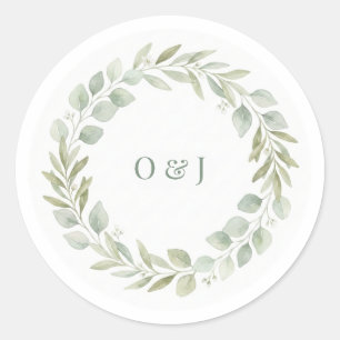 Botanical Greenery Wedding Envelope Seals