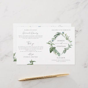 Botanical Greenery Wedding Program Booklet