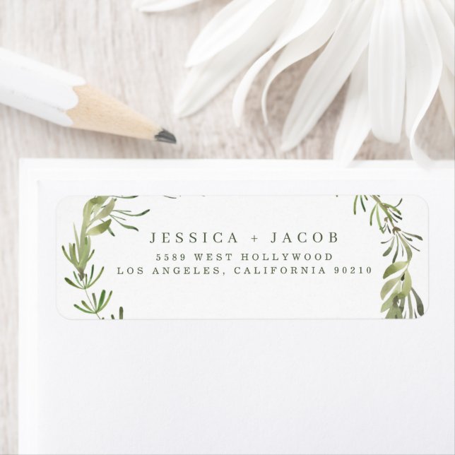 Botanical Greenery Wedding Return Address (Insitu)