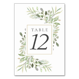 Botanical Greenery Wedding Table Numbers