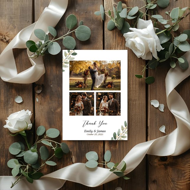 Botanical Greenery Wedding Thank You Card (Creator Uploaded)