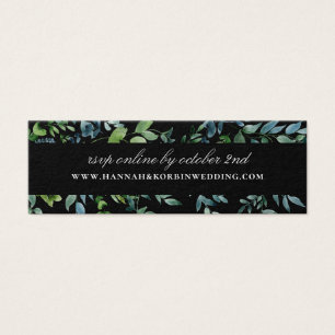 Botanical Greenery Wedding Website Black RSVP
