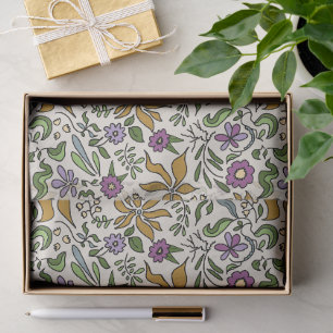 Botanical Hand Drawn Floral Pattern Tissue Paper