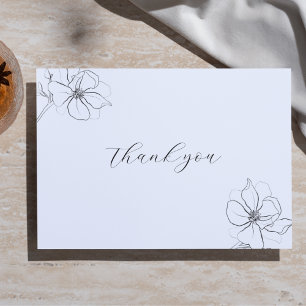 Botanical hand drawn thank you card