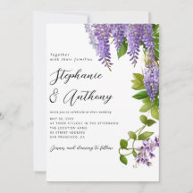 Botanical Hanging Purple Wisteria Wedding