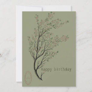 botanical happy birthday card