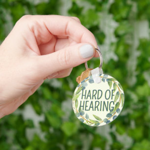 Botanical Hard of Hearing Green Deafness Key Ring