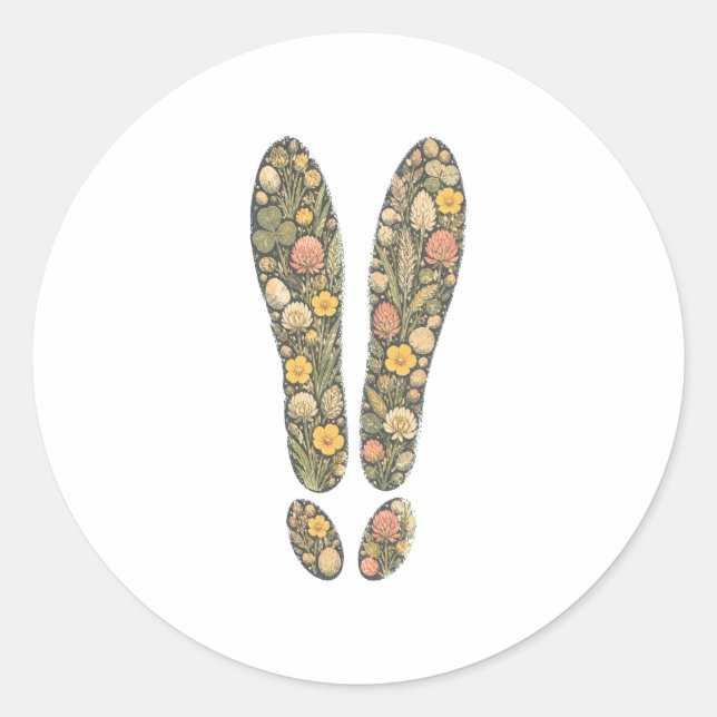 Botanical Hare Tracks Spring Meadow Nature Sticker (Front)