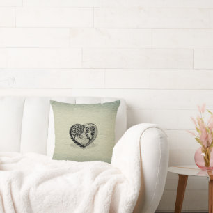 Botanical Heart Pillow – Boho Nature Retreat Decor