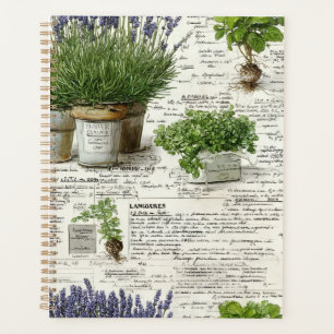 botanical herb, vintage apothecary and lavender planner
