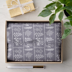 Botanical Herbarium Small Plants Deep Lavender Tissue Paper