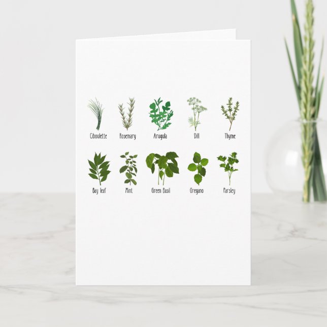 Botanical Herbs Herbalist Gift Garden Birthday Card (Front)