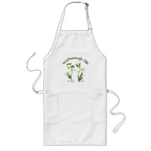 Botanical Herbs Parsley Sage Rosemary Thyme Text Long Apron