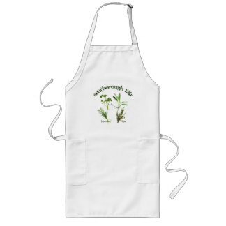 Botanical Herbs Parsley Sage Rosemary Thyme Text Long Apron