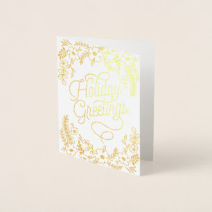 Botanical Holiday Greetings Foil Card