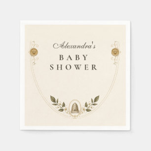 Botanical Honey Bee Baby Shower Napkin