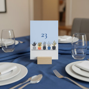 Botanical house plant Table Number Place Card