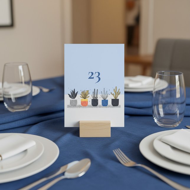 Botanical house plant Table Number Place Card (Botanical house plant Table Number Place Card.)