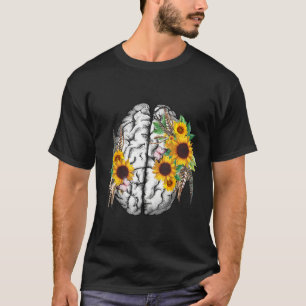 Botanical human brain mental health artistic anato T-Shirt
