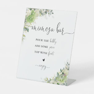 Botanical Hydrangeas Mimosa Bar Sign