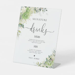 Botanical Hydrangeas Signature Drinks Sign