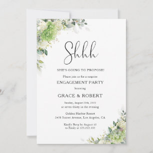 Botanical Hydrangeas Surprise Engagement Party  Invitation