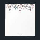 Botanical Illustrated Modern Personalised Name Notepad<br><div class="desc">This notepad featuring a crisp and fresh botanical design in orange,  green,  blue and pink is perfect for back-to-school or for business and personal stationery. Part of the Garden Party collection from Parcel Studios.</div>