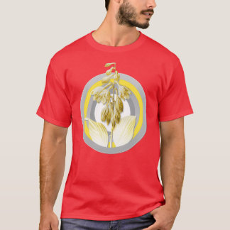 Botanical Illustration Blue Daylily in Grey and Ye T-Shirt