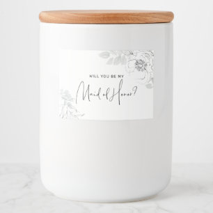 Botanical Illustration Maid of Honour Candle Label