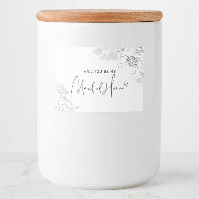 Botanical Illustration Maid of Honour Candle Label (Front)