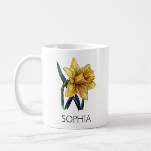 Botanical Illustration Mug - Yellow Daffodil