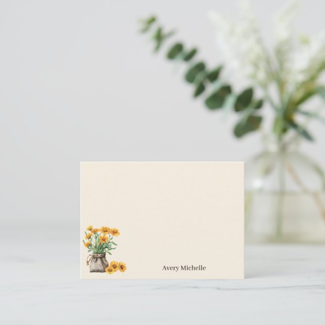 Botanical Illustration Personal Stationary Card (Standing Front)