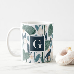 Botanical Illustration Plant Mum Monogram Coffee Mug