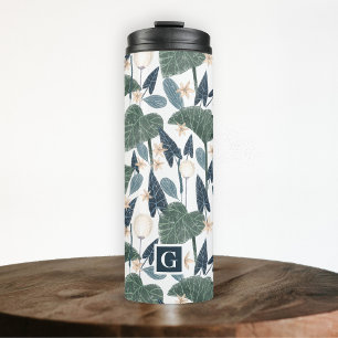 Botanical Illustration Plant Mum Monogram Thermal Tumbler