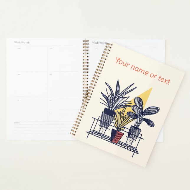 Botanical Illustration potted house plants Planner (Display)