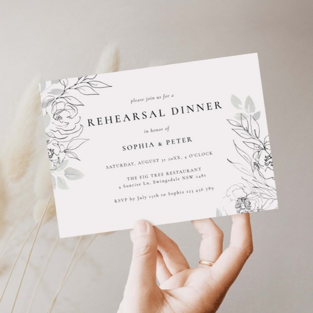 Botanical Illustration Rehearsal Dinner Invitation (Creator Uploaded)