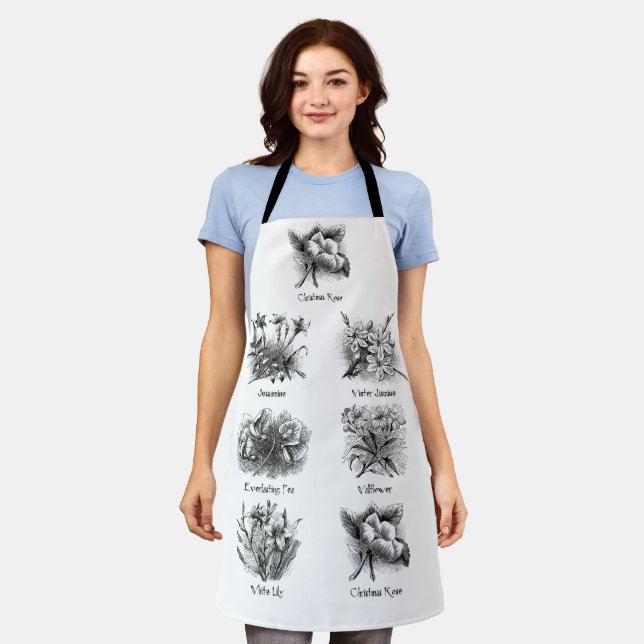 Botanical illustrations apron (Worn)