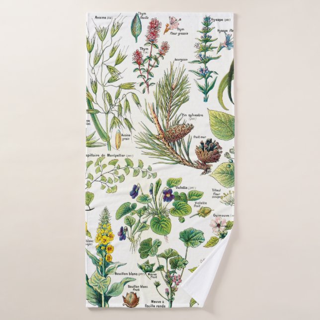Botanical Illustrations Bath Towel (Bath Towel)