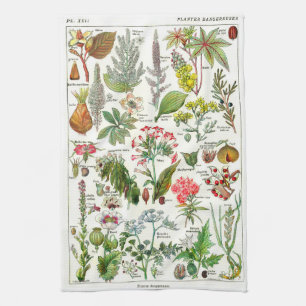 Botanical Illustrations - Larousse Plants Tea Towel