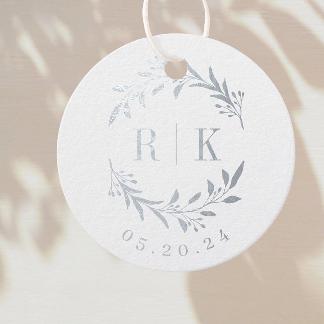 Botanical Initials Wedding Monogram Favour Tags (Creator Uploaded)