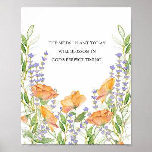 Botanical Inspirational Quotes for Women Poster