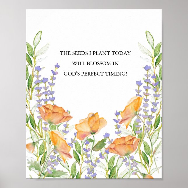 Botanical Inspirational Quotes for Women Poster (Front)